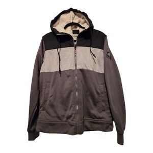 Bauer Ice Hockey Sherpa Hooded Jacket Men's SM Full Zip Colorblock Winter Warm